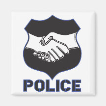 Police Hand Shake Refrigerator Magnet