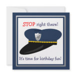 Police Hat Cop Theme Birthday Party Personalized Invites
