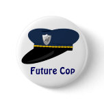 Police Hat Future Cop Theme Party Favor buttons