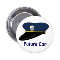 Police Hat Future Cop Theme Party Favor buttons