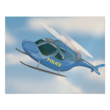 Police Helicopter Custom Invitations