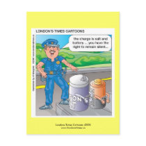Police Humor Assault & Battery Funny Postcards by beardiethor123 Police Humor Assault & Battery Funny Postcards