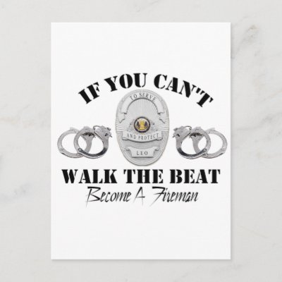 Police  If you Can't Walk the Beat Postcard
