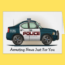 Police Interceptor Car Cop Car Note Card cards