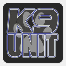 Police K9 Unit Paw Print Square Sticker