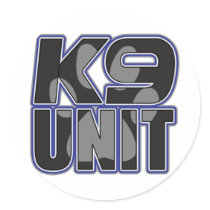 Police K9 Unit Paw Print Round Sticker