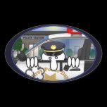 Police Kilroy Oval Sticker stickers