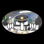 Police Kilroy Oval Sticker