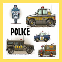 Police Law Enforcement Vehicles Poster posters