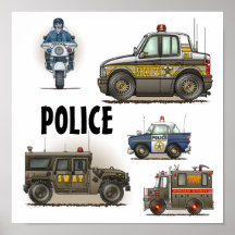 Police Law Enforcement Vehicles Poster
