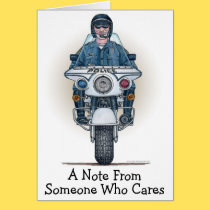 Police Motorcycle Note Card cards