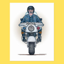 Police Motorcycle Postcard postcards