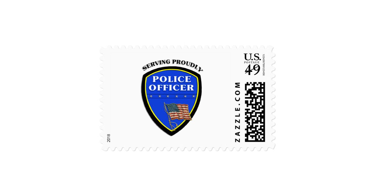Police Officer Badge Postage Stamp Zazzle