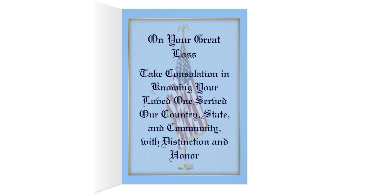 Police Officer Condolence Card Zazzle