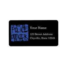 Police Officer Etched Address Label