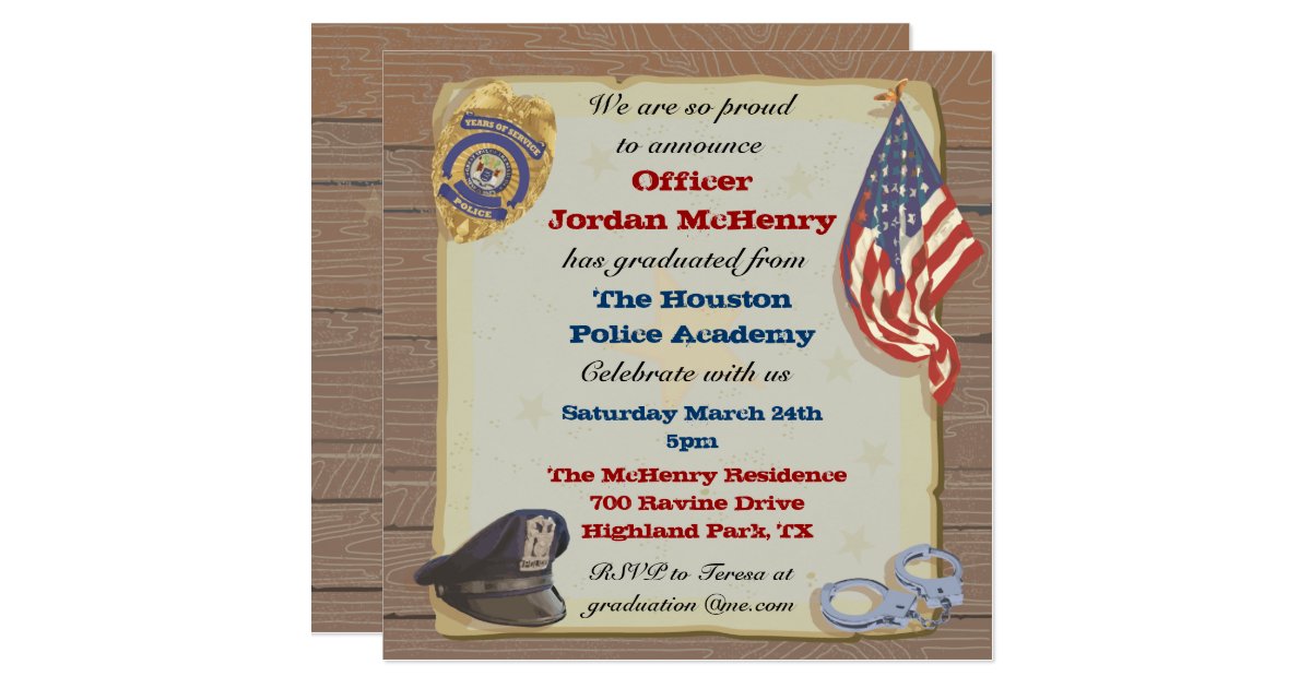 Police Officer Party Invitation | Zazzle