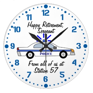 Police Officer Retirement Gift Custom Name Clock