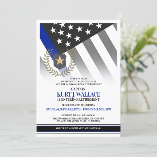 Police Officer Retirement Party Invitation Zazzle