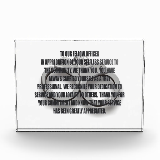 Law Enforcement Retirement Plaque Wording