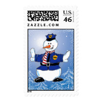 Police Officer Snowman Winter Stamp - Customized