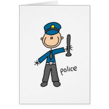 Police Officer Stick Figure Card