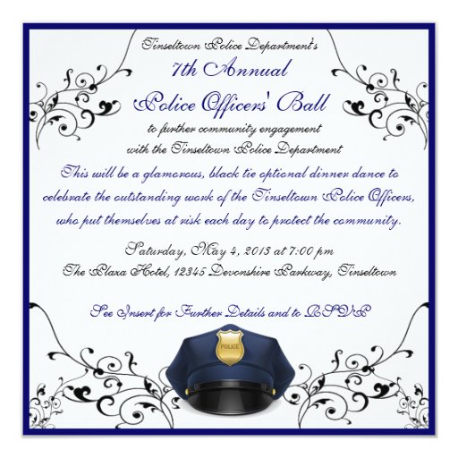 Police Officers' Ball Custom Invitations