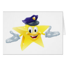 Police or security star man greeting cards