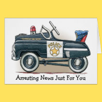 Police Pedal Car Car Cop Car Note Card cards