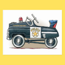 Police Pedal Car Cop Car  Postcard postcards