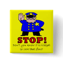 Police Pick Up Line Square Button