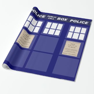 Police Public Call Phone Box Gift Wrap Paper