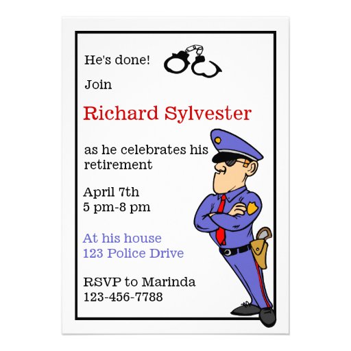 Police Retirement Party Invitation