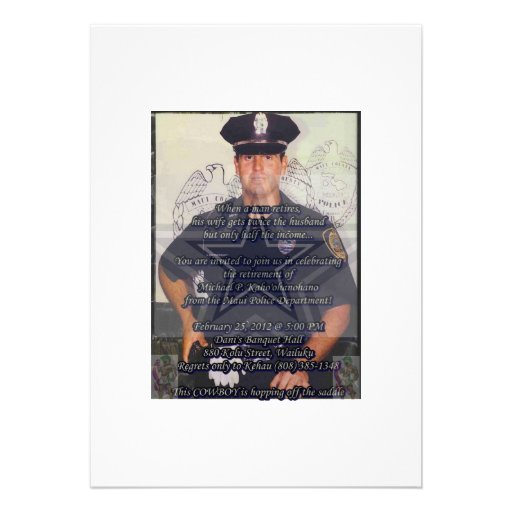 Police Retirement Party Personalized Invitations