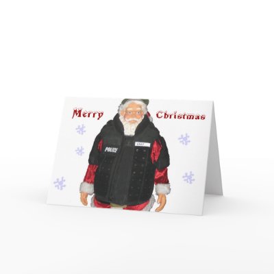Police Santa Christmas Card by bodyarmorgirl