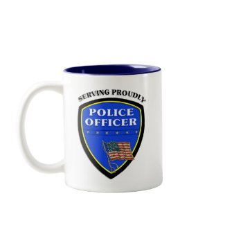 Police Serving Proudly mug