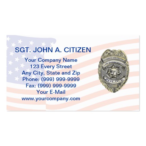 police sheriff deputy law enforcement card business card templates (front side)