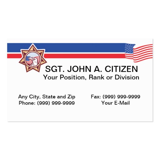 police sheriff deputy law enforcement card business card (front side)