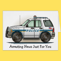 Police SUV Cruiser Car Cop Car Note Card cards