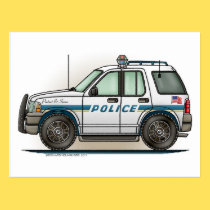 Police SUV Cruiser Car Cop Car Postcard postcards