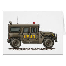 Police SWAT Team Hummer Law Enforcement Card