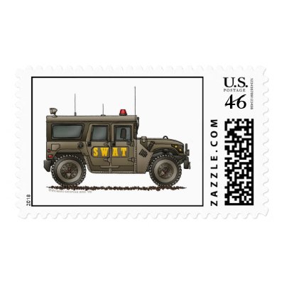 Police SWAT Team Hummer Stamps by art1st