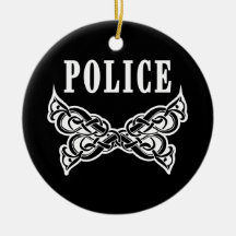 Police Tattoo Christmas Tree Ornament