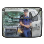 Policeman by Patrol Car Sleeves For MacBooks