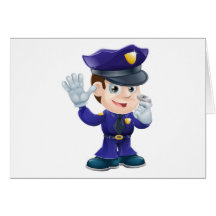 Policeman character cartoon illustration greeting card