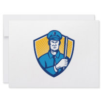 Policeman Police Officer Baton Shield Retro Personalized Announcements