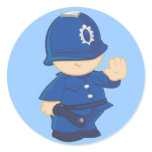 Policeman Round Stickers