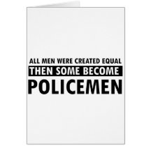 Policemen designs greeting cards