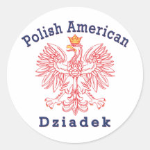 Polish American Dziadek Round Sticker