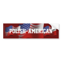 Polish-American Waving Flag Bumper Stickers