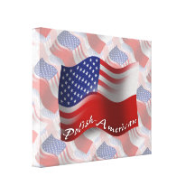 Polish-American Waving Flag Gallery Wrap Canvas